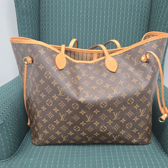 Louis Vuitton Brown and Tan Monogram Tote - Picture 1 of 7